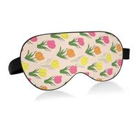 Lyeorm Sleep Mask Tulips Floral Eye Mask Soft Breathable Eye Cover Blackout Blindfold with Adjustable Strap for Men Women Travel, Nap
