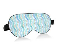 Lyeorm Sleep Mask Watercolor Seashell Pattern Eye Mask Soft Breathable Eye Cover Blackout Blindfold with Adjustable Strap for Men Women Travel, Nap