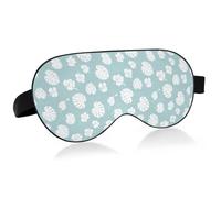Lyeorm Sleep Mask White Tropical Leaves Eye Mask Soft Breathable Eye Cover Blackout Blindfold with Adjustable Strap for Men Women Travel, Nap