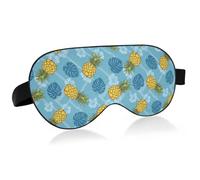 Lyeorm Sleep Mask Yellow Pineapples Eye Mask Soft Breathable Eye Cover Blackout Blindfold with Adjustable Strap for Men Women Travel, Nap