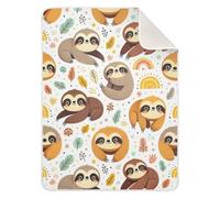 Lyeorm Sloth Pattern Baby Blanket for Boys Girls - Soft Warm Receiving Swaddle Blanket for Toddler Newborn Crib Stroller, 30 x 40 Inch
