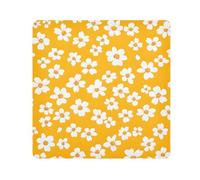 Lyeorm Small White Flowers Self-Adhesive Magic Cloth Makeup Bag Portable Cosmetic Bag Protective Wrap for Laptop Camera Lens, 17.7 X 17.7 Inch
