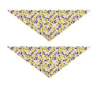 Lyeorm Small Yellow Flowers Dog Bandanas 2PCS Washable Kerchief Scarf Reversible Triangle Bibs for Small Medium Large Dogs & Pet