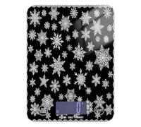 Lyeorm Snowflake Patterns Black Food Scale Digital Kitchen Scale Weight Grams and Ounces for Cooking Baking with 4 Units & LCD Display