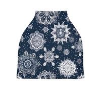 Lyeorm Snowflakes and Mandala Car Seat Covers for Babies Breathable Nursing Breastfeeding Cover Multi-Use Infant Carseat Canopy and Stroller Cover for Boys Girls