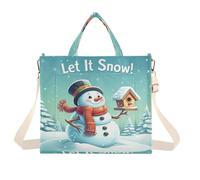 Lyeorm Snowman Holding Birdhouse Tote Bag for Women, Corduroy Tote Bags Crossbody Bag Shoulder Handbag Messenger Bag, M