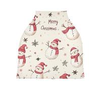 Lyeorm Snowmen Car Seat Covers for Babies Breathable Nursing Breastfeeding Cover Multi-Use Infant Carseat Canopy and Stroller Cover for Boys Girls