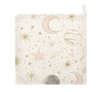 Lyeorm Stars and Moon Baby Washcloths, Soft and Absorbent Wash Cloths, Baby Bath Towel, Face Towel for Newborns, Infants, 5 Pack, 12x12 inches