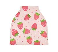 Lyeorm Strawberry Car Seat Covers for Babies Breathable Nursing Breastfeeding Cover Multi-Use Infant Carseat Canopy and Stroller Cover for Boys Girls