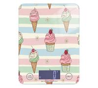 Lyeorm Striped Ice Cream Cones Food Scale Digital Kitchen Scale Weight Grams and Ounces for Cooking Baking with 4 Units & LCD Display