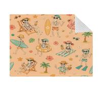 Lyeorm Summer Skeleton Beach Double Layer Baby Blanket Soft Breathable Plush Throw Blanket with Dotted Backing for Boys Girls Infant Toddler, 31 x 41 Inch