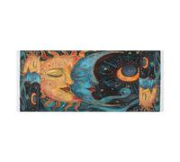 Lyeorm Sun and Moon Washer and Dryer Covers for the Top, Fridge Dust Cover, Waterproof Washing Machine Cover with Storage Pocket for Kitchen Laundry Home