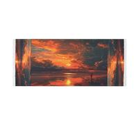 Lyeorm Sunset with Dark Clouds Washer and Dryer Covers for the Top, Fridge Dust Cover, Waterproof Washing Machine Cover with Storage Pocket for Kitchen Laundry Home
