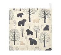 Lyeorm Trees and Bears Baby Washcloths, Soft and Absorbent Wash Cloths, Baby Bath Towel, Face Towel for Newborns, Infants, 5 Pack, 12x12 inches