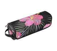 Lyeorm Tropical Floral Hair Tools Travel Bag Portable Hair Accessory Organizer with Heat Resistant Mat 2 in 1 Curling Iron Travel Carrying Case, Travel Essentials for Women