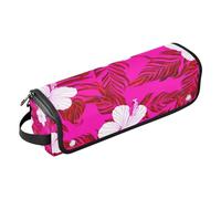 Lyeorm Tropical Flowers Hair Tools Travel Bag Portable Hair Accessory Organizer with Heat Resistant Mat 2 in 1 Curling Iron Travel Carrying Case, Travel Essentials for Women