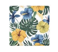 Lyeorm Tropical Flowers Self-Adhesive Magic Cloth Makeup Bag Portable Cosmetic Bag Protective Wrap for Laptop Camera Lens, 17.7 X 17.7 Inch