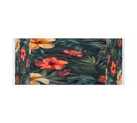 Lyeorm Tropical Flowers Washer and Dryer Covers for the Top, Fridge Dust Cover, Waterproof Washing Machine Cover with Storage Pocket for Kitchen Laundry Home
