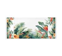 Lyeorm Tropical Plants Washer and Dryer Covers for the Top, Fridge Dust Cover, Waterproof Washing Machine Cover with Storage Pocket for Kitchen Laundry Home