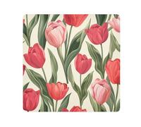 Lyeorm Tulip Flowers Self-Adhesive Magic Cloth Makeup Bag Portable Cosmetic Bag Protective Wrap for Laptop Camera Lens, 13.8 X 13.8 Inch