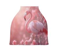 Lyeorm Valentine Flamingo Car Seat Covers for Babies Breathable Nursing Breastfeeding Cover Multi-Use Infant Carseat Canopy and Stroller Cover for Boys Girls