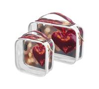 Lyeorm Valentine Love Toiletry Bag - Clear Travel Makeup Bag - Waterproof Cosmetic Bag for Women Men - Carry on Travel Accessories Bag