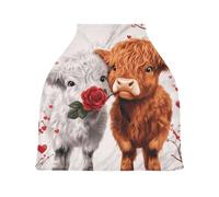 Lyeorm Valentine's Day Goat Car Seat Covers for Babies Breathable Nursing Breastfeeding Cover Multi-Use Infant Carseat Canopy and Stroller Cover for Boys Girls
