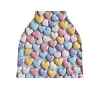 Lyeorm Valentine's Day Hearts Car Seat Covers for Babies Breathable Nursing Breastfeeding Cover Multi-Use Infant Carseat Canopy and Stroller Cover for Boys Girls