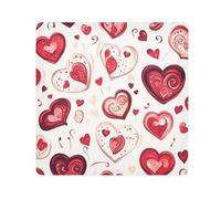 Lyeorm Valentine's Day Hearts Self-Adhesive Magic Cloth Makeup Bag Portable Cosmetic Bag Protective Wrap for Laptop Camera Lens, 13.8 X 13.8 Inch