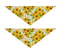 Lyeorm Vibrant Sunflowers Dog Bandanas 2PCS Washable Kerchief Scarf Reversible Triangle Bibs for Small Medium Large Dogs & Pet