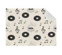 Lyeorm Vintage Music Notes Double Layer Baby Blanket Soft Breathable Plush Throw Blanket with Dotted Backing for Boys Girls Infant Toddler, 31 x 41 Inch