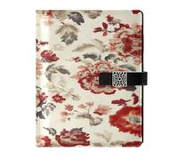 Lyeorm Vintage Red Floral Lined Leather Journal Notebook Hardcover Notebook for Men & Women, 100 Pages Thick Ruled Paper Journals for Writing, Travel, Business, Work