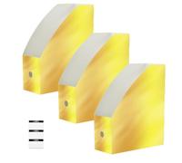 Lyeorm Warm Yellow 6 Pack Magazine File Holder Foldable Desk Storage Box for Book File Folders Vertical Magazine Organizer with Label for Home Office