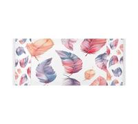 Lyeorm Watercolor Feathers Washer and Dryer Covers for the Top, Fridge Dust Cover, Waterproof Washing Machine Cover with Storage Pocket for Kitchen Laundry Home