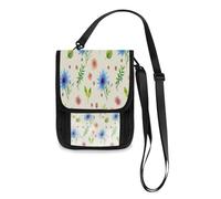 Lyeorm Watercolor Flowers Travel Neck Wallet RFID Blocking Travel Document Organizer Pouch Lightweight Passport Holder Wallet for Men and Women