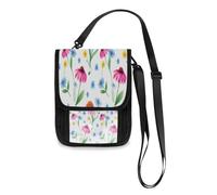 Lyeorm Watercolor Flowers Travel Neck Wallet RFID Blocking Travel Document Organizer Pouch Lightweight Passport Holder Wallet for Men and Women