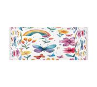 Lyeorm Watercolor Flowers Washer and Dryer Covers for the Top, Fridge Dust Cover, Waterproof Washing Machine Cover with Storage Pocket for Kitchen Laundry Home