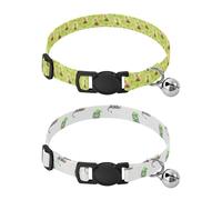 Lyeorm Watercolor Fox Watercolor Gray Cats Dog Collar 2 Pack Pet Cat Collar with Bells & Adjustable Buckle for Small Dogs Cats