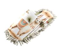 Lyeorm Watercolor Llama Microfiber Cleaning Slippers Washable Floor Mop Slippers Men and Women House Dusting Slippers - M