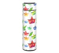 Lyeorm Watercolor Paper Boats Insulated Water Bottle 12oz Reusable Double Walled Vacuum Stainless Steel Water Bottles, Leak Proof & BPA-Free