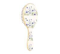 Lyeorm Watercolor Wild Flowers Hair Brush, Natural Wooden Hairbrush for Women Men, Massage Scalp and Make Thin Long Curly Hair Smooth