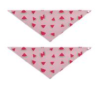 Lyeorm Watermelon Dog Bandanas 2PCS Washable Kerchief Scarf Reversible Triangle Bibs for Small Medium Large Dogs & Pet