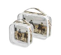 Lyeorm Western Cowboy Toiletry Bag - Clear Travel Makeup Bag - Waterproof Cosmetic Bag for Women Men - Carry on Travel Accessories Bag