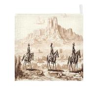 Lyeorm Western Cowboys Baby Washcloths, Soft and Absorbent Wash Cloths, Baby Bath Towel, Face Towel for Newborns, Infants, 5 Pack, 12x12 inches