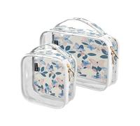 Lyeorm White Floral Toiletry Bag - Clear Travel Makeup Bag - Waterproof Cosmetic Bag for Women Men - Carry on Travel Accessories Bag