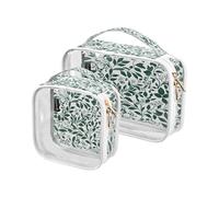 Lyeorm White Floral Toiletry Bag - Clear Travel Makeup Bag - Waterproof Cosmetic Bag for Women Men - Carry on Travel Accessories Bag