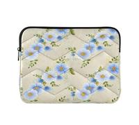 Lyeorm White Flowers Laptop Sleeve Case Water Resistant Shockproof Protective Computer Cover Briefcase Carrying Bag for 13-14inch
