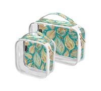 Lyeorm White Flowers Toiletry Bag - Clear Travel Makeup Bag - Waterproof Cosmetic Bag for Women Men - Carry on Travel Accessories Bag