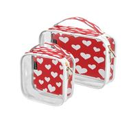 Lyeorm White Heart Toiletry Bag - Clear Travel Makeup Bag - Waterproof Cosmetic Bag for Women Men - Carry on Travel Accessories Bag