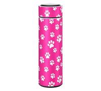 Lyeorm White Paw Prints Insulated Water Bottle 12oz Reusable Double Walled Vacuum Stainless Steel Water Bottles, Leak Proof & BPA-Free